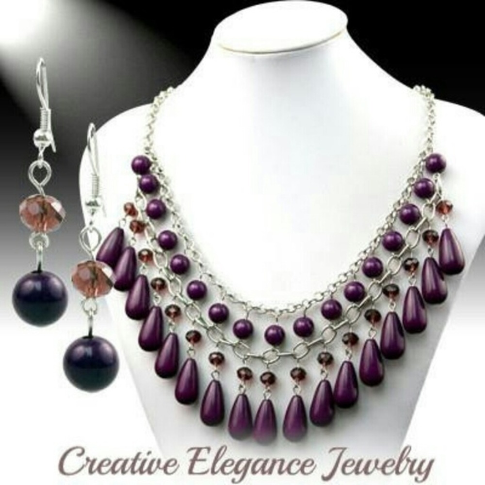 Statement Necklace and Earrings Set